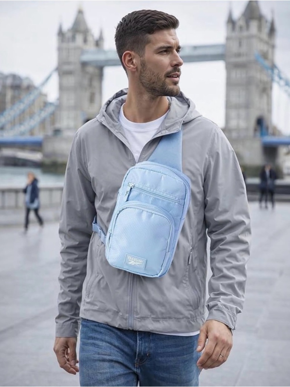 ⚽️⚽️⚽️BOGOHO⚽️⚽️⚽️Reebok Light Blue Sling Bag - Casual Crossbody Pack